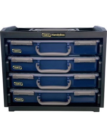 Bild Trageschrank HandyBox Kunststoff mit 4 Sortimentskoffern blau raaco-0