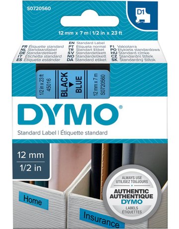 Bild Schriftband D1 45016 schwarz/blau 12mmx7m DYMO-0