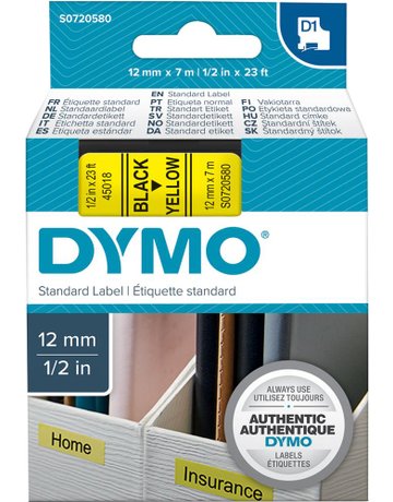 Bild Schriftband D1 45018 schwarz/gelb 12mmx7m DYMO-0