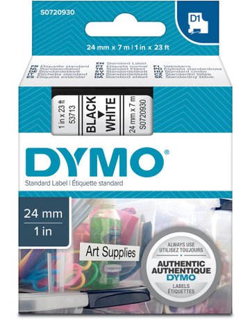 Bild Schriftband D1 53713 schwarz/weiß 24mmx7m DYMO-0