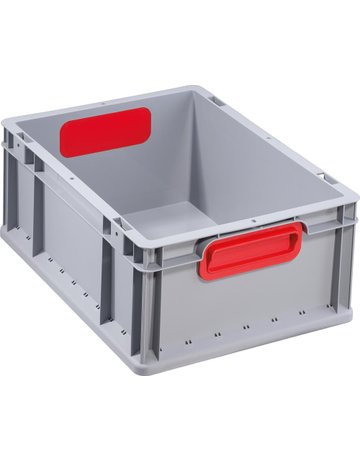 Bild EuroBox 417,400x300x170mm Griffe geschl.,grau/rot - allit-0