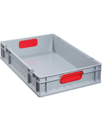 Bild EuroBox 612,600x400x120mmGriffe geschl., grau/rot - allit-0