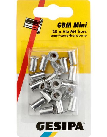 Blindnietmuttern Alu im Mini-Pack M4 kurz GESIPA