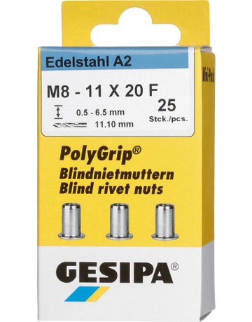 Bild Bl.Nietm. VA Minipack Polygrip A2 M8 x 11 x 20-0