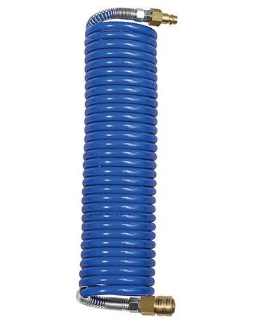 Spiralschlauch PA blau, Kupplung u Stecker NW7,2 8x6mm, 5m RIEGLER