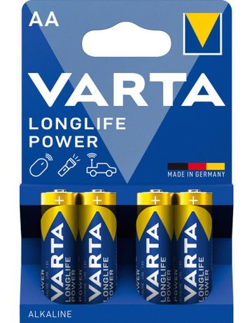 Varta Batterie Mignon AA LR 6 1,5 V, Longlife Power, 4-er Blister