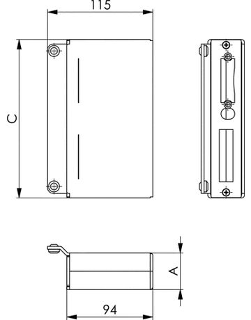 Bild Gegenkasten 144ET-40, 40x173mm, Stahl blank-1