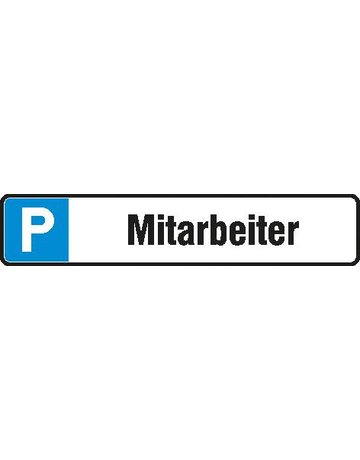 Bild Parkplatzschild Alu B520xH110 mm Mitarbeiter-0
