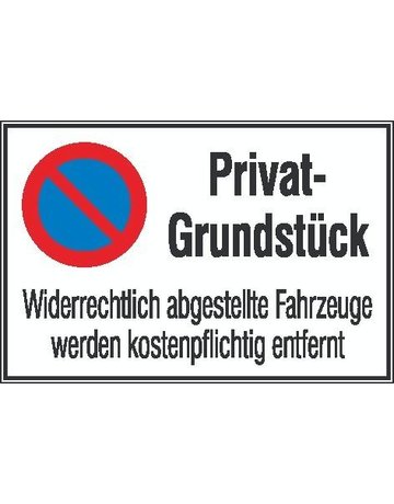 Bild Parkverbotsschild Alu B600xH400 mm Privatgrundstück-0