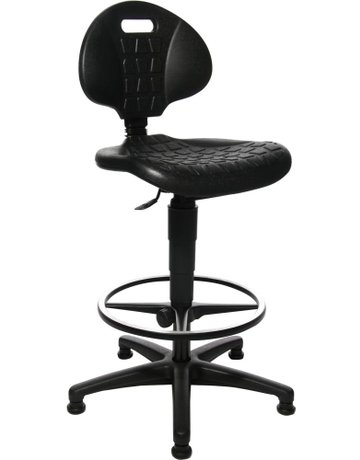 Bild Arbeitsstuhl TEC 20 Sitz PU-Schaum schwarz Sitzhöhe 590-840 mm mit Gleiter /Fußring - Topstar-0
