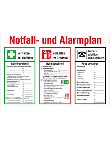 Bild Notfall- und Alarmplan B600xH400 mm Kunststoff-0