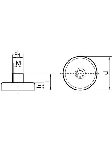 Bild Neodym-Magnet-Flachgreifer mit Gew. 13 x 4,5 / 11,5mm Beloh-1
