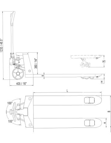 Bild Hubwagen 2500kg PUR/PUR gelb, montiert-1