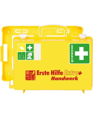 Erste-Hilfe-Koffer Extra+Handwerk, DIN 13157, gelb