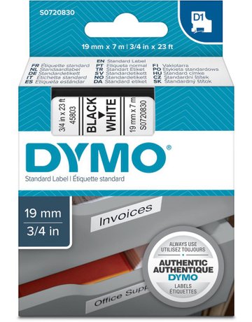 Bild Schriftband D1 45803 schwarz/weiß 19mmx7m DYMO-0