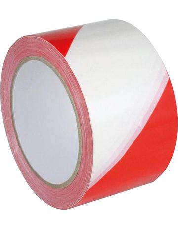 Warnmarkierungsband PVC selbstklebend 60mmx66m rot/weiss