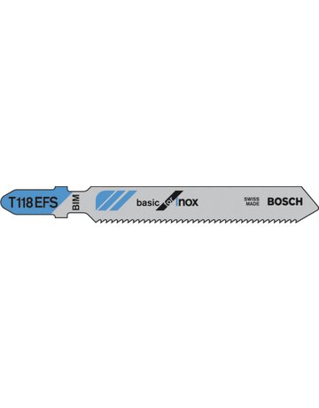 Bild Stichsägeblatt T 118 EFS Bosch VE à 5 Stück Basic for Stainless Steel-0