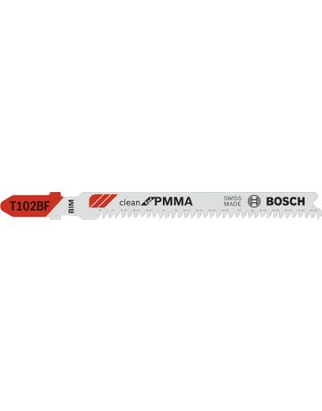 Stichsägeblatt T 102 BF Bosch VE à 5 Stück Clean for PMMA