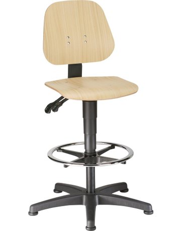 Bild Bimos Arbeitsstuhl 9651-3000 Unitec 3 Sitzhöhe 580-850 mm mit Gleiter, Holz-0