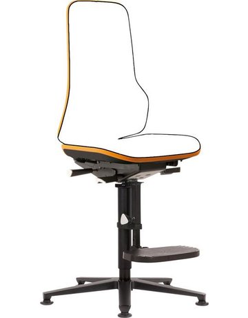 Bild Bimos Arbeitsstuhl Neon orange, ohne Polster Sitzhöhe 590-870 mm mit Gleiter/Aufstiegshilfe-0