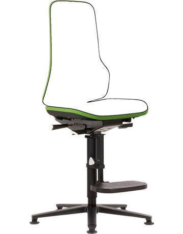 Bild Bimos Arbeitsstuhl grün, ohne Polster Sitzhöhe 590-870 mm mit Gleiter/Aufstiegshilfe-0