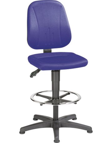 Bild Bimos Arbeitsstuhl 9651-CI02 Unitec 3 Sitzhöhe 580-850 mm mit Gleiter, Stoff blau-0