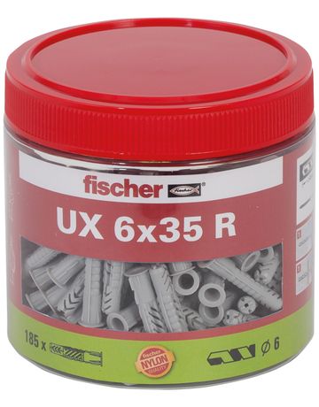 Bild fischer Universal-Nylondübel UX-R, mit Rand 6x35 R Dose-1