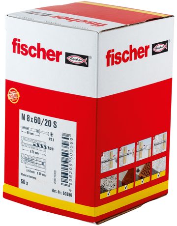 Bild fischer Nageldübel N-Senkkopf, galvanisch verzinkt 8x60/20 S (50)-1