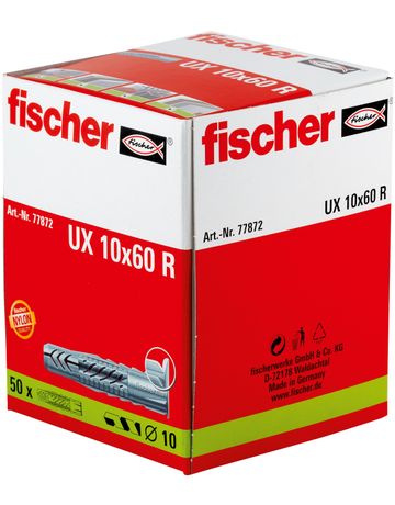 Bild fischer Universal-Nylondübel UX-R, mit Rand 10x60 R-1