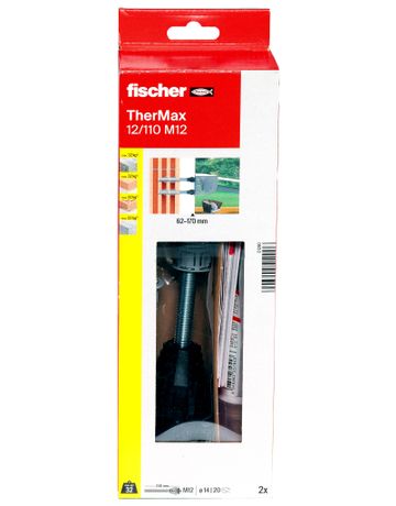 Bild fischer Abstandsmontagesystem Thermax, galvanisch verzinkt 12/110 M12 B (2)-1