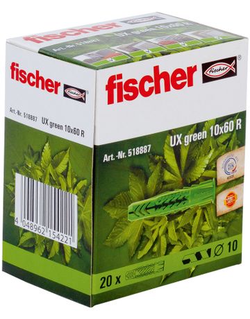 Bild fischer Universal-Nylondübel - R, mit Rand UX GREEN 10x60 R-1