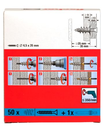 Bild fischer Gipskartondübel Schraube, verzinkt GK S-3