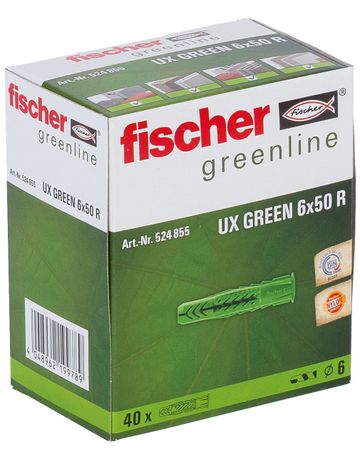 Bild fischer Universal-Nylondübel - R, mit Rand UX GREEN 6x50 R-1