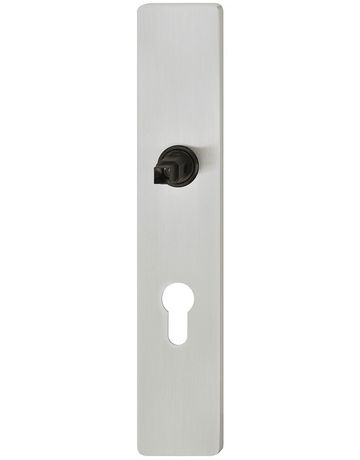 FSB Langschild ASL® 12 1410, außen/innen, eckig, mit Stütznocken, Profilzylinder gelocht, Entfernung 92mm, Türstärke min. 39mm, Türstärke maximal 58mm, grau, edelstahl, fein matt