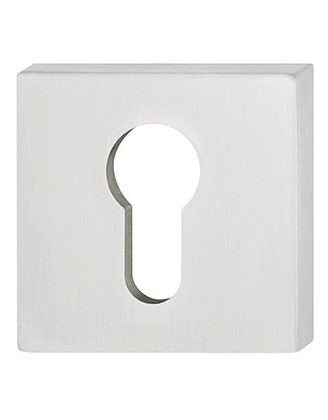 FSB Schlüsselrosettenpaar ASL® 12 1704, außen/innen, eckig, mit Stütznocken, Profilzylinder gelocht, 7mm, Türstärke min. 39mm, Türstärke maximal 58mm, edelstahl, fein matt