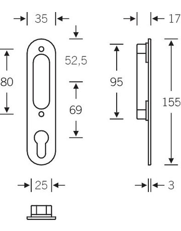 Bild Muschelgriff 42 4215 155x35,halboffen,UG,ER - FSB-1