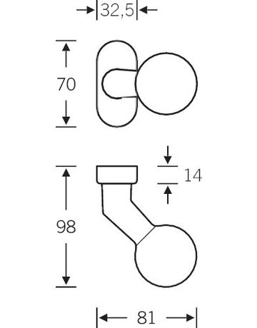 Bild PT-Türknopf, feststehend, 07 0846, a.Ros.oval, Alu F1-1