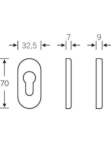 Bild PT-Schieberosette, PZ, 9mm, 0 17 1766, oval, F69 matt - FSB-1