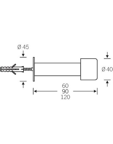 Boden-Türpuffer, 32mm 0 38 3880, schwarz, Ø40mm - FSB