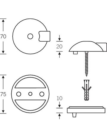 Bild Boden-Türpuffer, 20mm 0 38 3884, F69 matt, Ø70mm-1