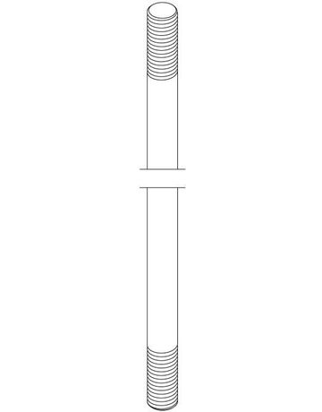 FUHR Treibriegelstange, massiv, Ø10x2.500mm, Stahl, verzinkt, M10