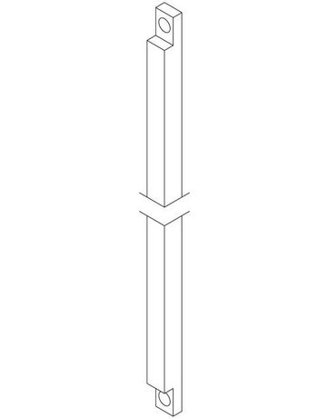 FUHR Treibriegelstange, beidseitig ausgeklingt, 10x10x2.500mm, Stahl, verzinkt