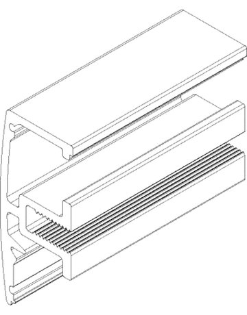 Bild ZT-Führungsprofil, Levolan 60/120, für Festfür, 1-flg., Aluminium, Edelstahl opt. eloxiert - GEZE-1