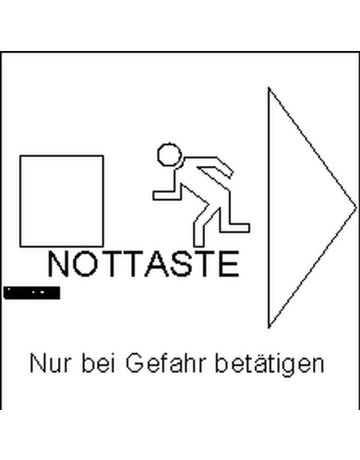 Bild OA-Hinweisschild Nottaste, grün lackiert - GEZE-2