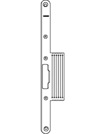 Bild GEZE Lappenstulp IQ Lock, 20x320x3, rund, edelstahl, DIN Rechts, für Motorschloss-1