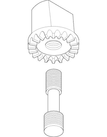 Bild GEZE Achsoberteil TS500/TS550, mit Flachkonus, 15mm verzinkt-1