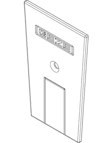 Zimmertür- Stirnabdeckung, für Glasklemmplatte, Breite 45mm, einflügelig, Aluminium, edelstahloptik eloxiert - Geze