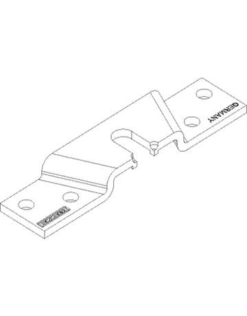 Zimmertür- Trägerplatte, Perlan 140, Stahl, Länge 100mm verzinkt