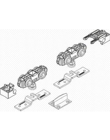 Bild Zimmertür- Doppelrollenwagen, Set, Rollan 80 NT, Kunststoff-1