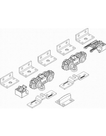 Bild Zimmertür- Doppelrollenwagen, Set, Rollan 80 NT, Kunststoff-1